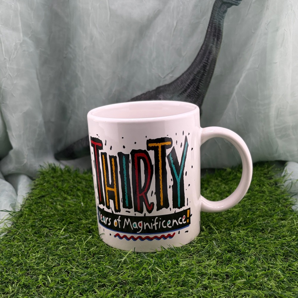 Thirty Years Birthday Celebration Multicolor Ceramic Mug - White